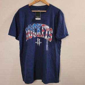 Fanatics NWT NBA‎ Rockets Bannerwave Short Sleeve Navy Cotton T-Shirt Size Large